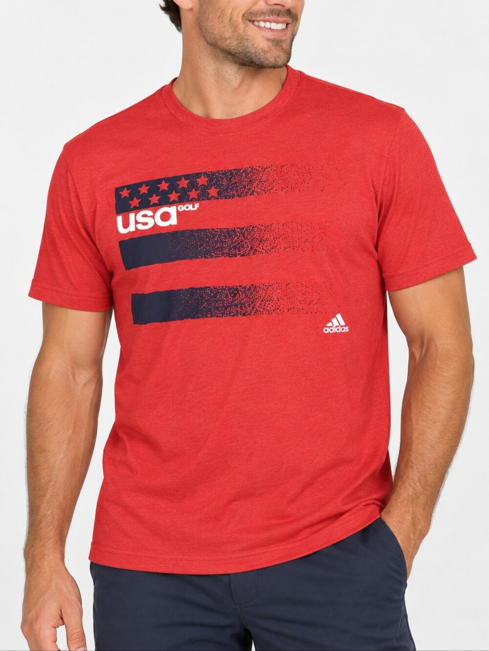ADIDAS | Men’s Red USA Golf Flag Graphic T-Shirt Size M